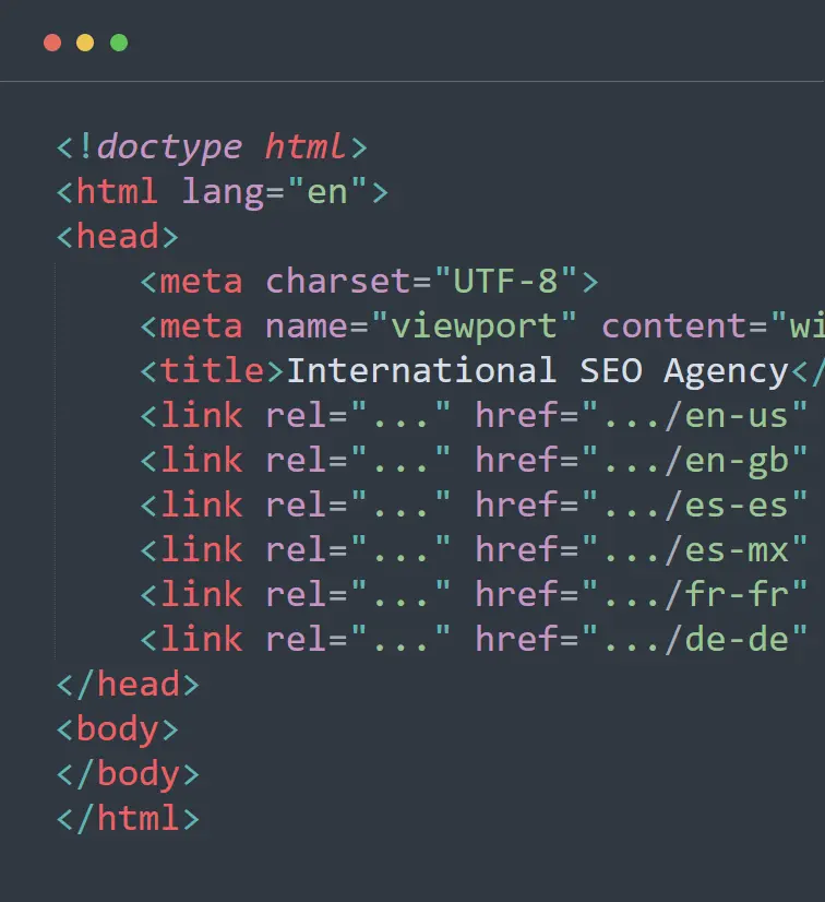 International SEO Code graphic of hreflang @SearchNerve