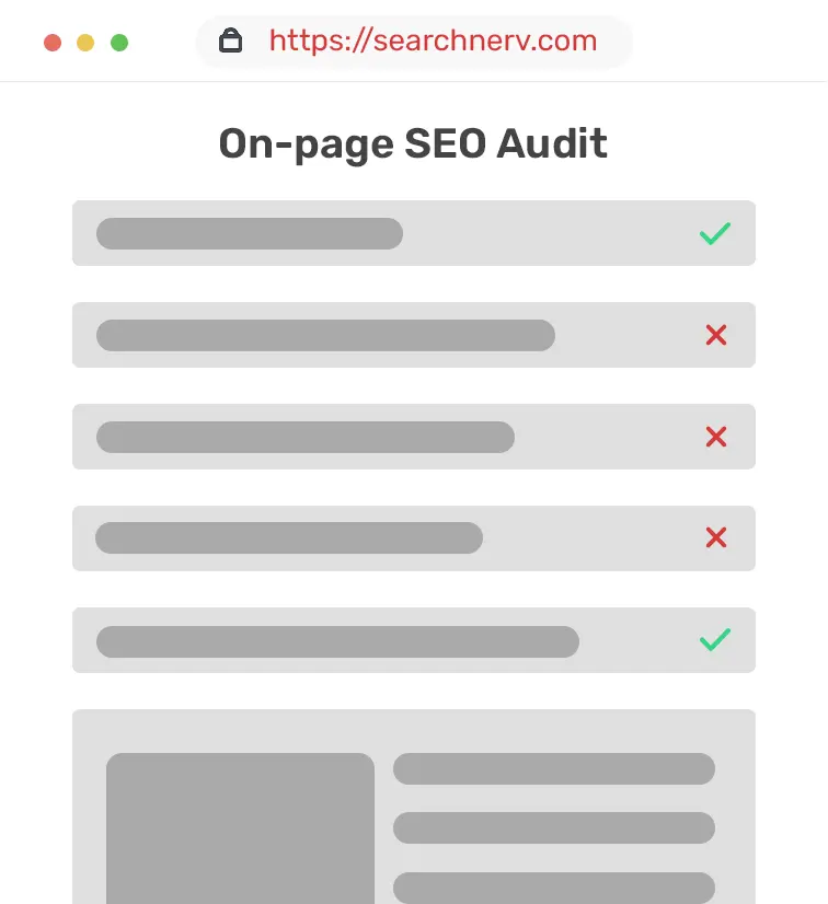 On-page SEO Audit Graphic @SearchNerve